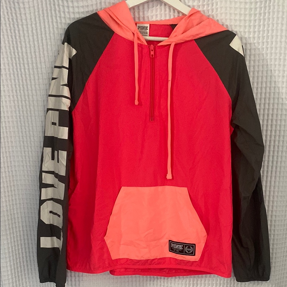 PINK Victoria's Secret Red and Black Hoodie